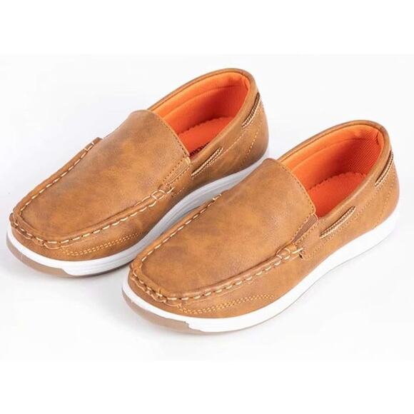 Boys Loafers Slip On Casual Dress School Moc Toe Anti-Slip Boat Shoes Size 12 - Picture 3 of 5
